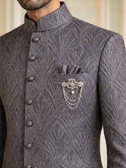 Woven Design Jacquard Indo-Western Set ( 50JIND 152Purple S )