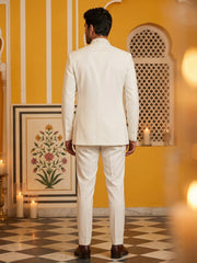 Japanese Embroidered Indo-Western Set ( 50JIND 160Cream S )