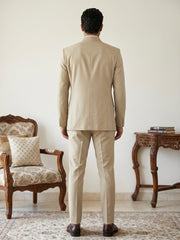 Cotton Blend Solid Indo-Western Set ( 50JIND 161Beige )