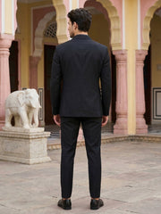 Cotton Blend Solid Indo-Western Set ( 50JIND 161Black S )