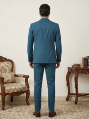 Cotton Blend Solid Indo-Western Set ( 50JIND 161Peacock S )
