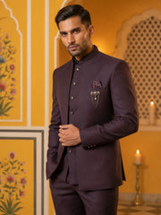 Cotton Blend Solid Indo-Western Set ( 50JIND 161Purple )