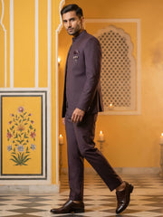 Cotton Blend Solid Indo-Western Set ( 50JIND 161Purple )