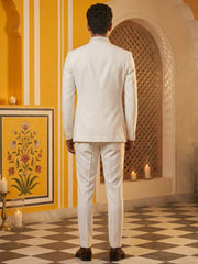 Japanese Embroidered Indo-Western Set ( 50JIND 167Cream S )