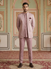 Cotton Blend Textured Indo-Western Set ( 50JIND 173Pink )