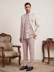 Jacquard Silk Ethnic Indo-Western Set ( 50JIND 178Magenta )