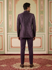 Men Woven Design Indo-Western Set ( 50JIND 182Purple )