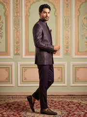 Men Woven Design Indo-Western Set ( 50JIND 182Purple )