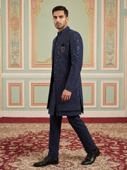 Men's Imported Japanese Fabric Indo-Western Set ( 50JIND 186Navy )