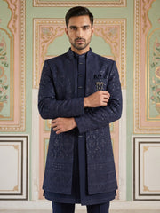 Men's Imported Japanese Fabric Indo-Western Set ( 50JIND 186Navy )