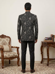 Imported Japanese Embroidered Indo-Western Set ( 50JIND 188Black )