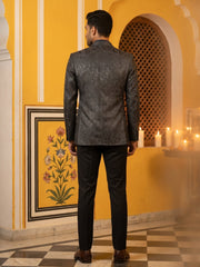 Premium Cotton Blend Woven Design Indo-Western Set ( 50JIND 206Black )