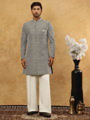 Premium Embroidered Indo-Western Set for Men ( 50JIND PJ11W 138Olive )