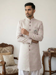 Silk Blend Embroidered Indo-Western Set ( 50JIND S7W 136Pink S )