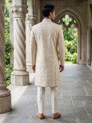 Men Designer Embroidered Sherwani Set ( 50JSH 103Cream M )