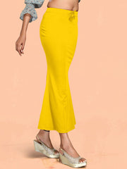 Women's Yellow Cotton Lycra High Rise Saree Shapewear-51-FC-CO-YELLOW