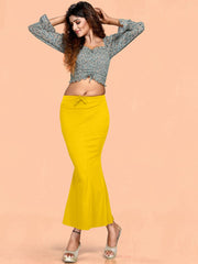 Women's Yellow Cotton Lycra High Rise Saree Shapewear-51-FC-CO-YELLOW