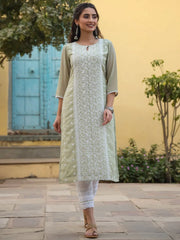 Women Ltgreen Georgette Printed Kurta