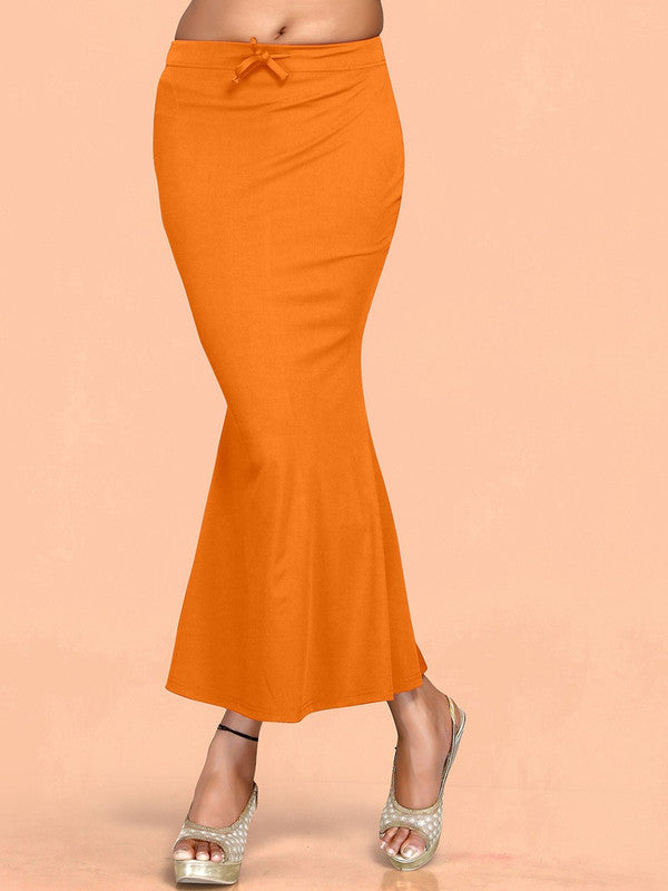 Orange Cotton Lycra High Rise Saree Shapewear