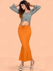 Women's Orange Cotton Lycra High Rise Saree Shapewear-53-FC-CO-ORANGE