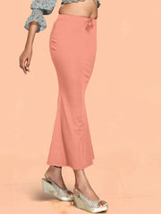 Women's Peach Cotton Lycra High Rise Saree Shapewear-54-FC-CO-PEACH