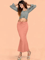 Women's Peach Cotton Lycra High Rise Saree Shapewear-54-FC-CO-PEACH