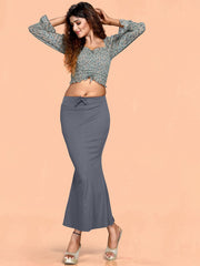 Women's Grey Cotton Lycra High Rise Saree Shapewear-55-FC-CO-GREY