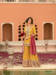 Karigari Readymade Viscose Shimmer Sharara Set