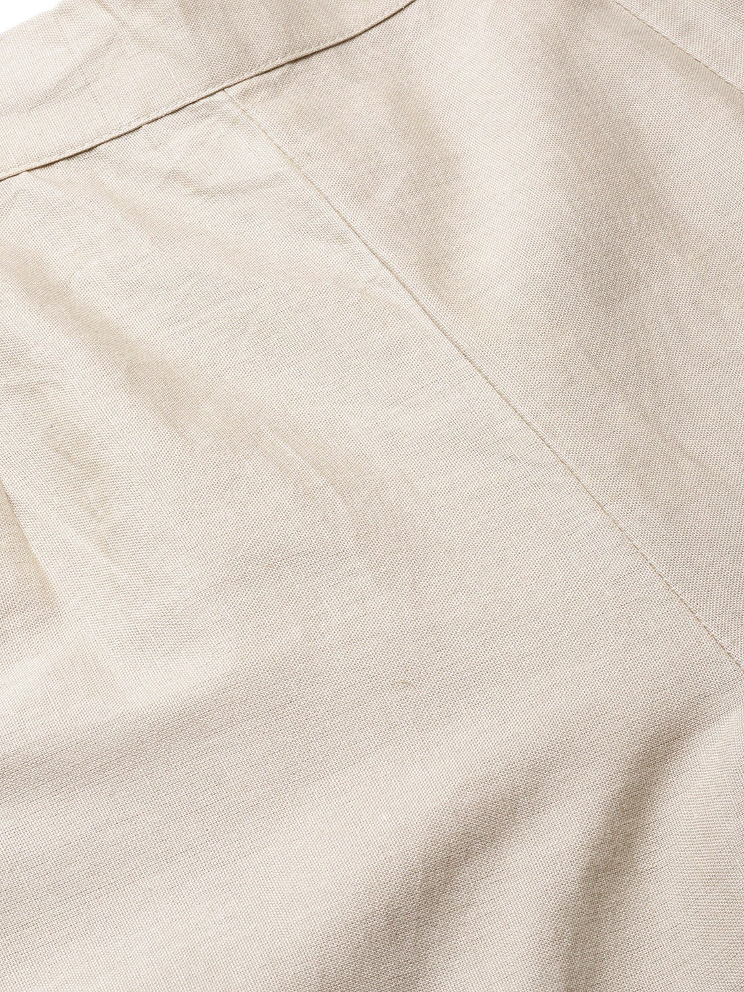 Sand Grey Solid Cotton Flex Slim Fit Women Pants With Two Pockets | De