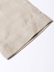 Juniper Sand Grey Solid Cotton Flex Slim Fit Women Pants With Two Pockets