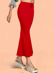 Women's Red Cotton Lycra High Rise Saree Shapewear-56-FC-CO-RED