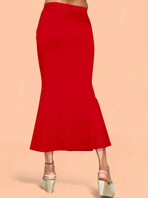 Red Cotton Lycra High Rise Saree Shapewear