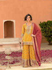 Karigari Readymade Viscose Shimmer Sharara Set