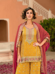 Karigari Readymade Viscose Shimmer Sharara Set