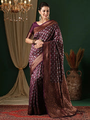 Women's Blend Green Woven Design Designer Saree With Blouse Piece-5REEVA5004