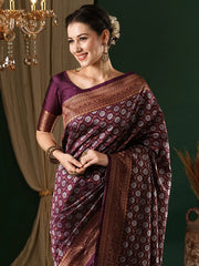 Women's Blend Green Woven Design Designer Saree With Blouse Piece-5REEVA5004