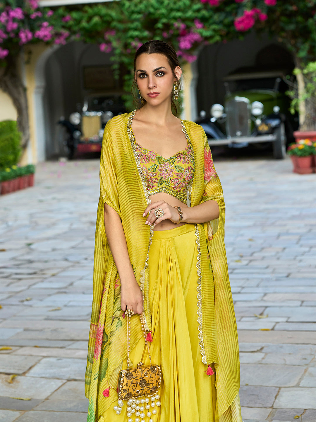Chiffon Embroidered Sharara Set with Shrug - Pack of 3 Designs | DesiQ