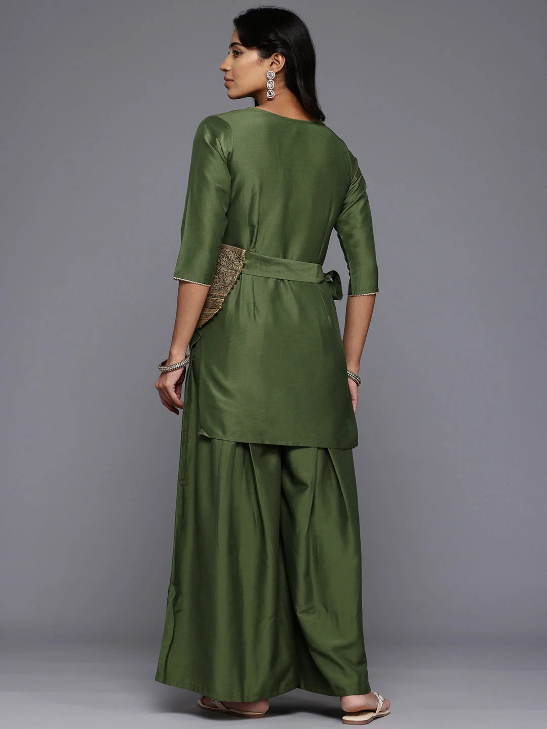Gotta Patti Silk Co ord Sets: Tunic, Palazzos & Pouch
