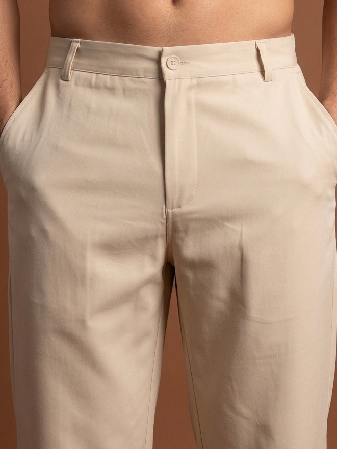 DesiQlo Men Trousers & Pants - Beige - JFGP_305Cream_30