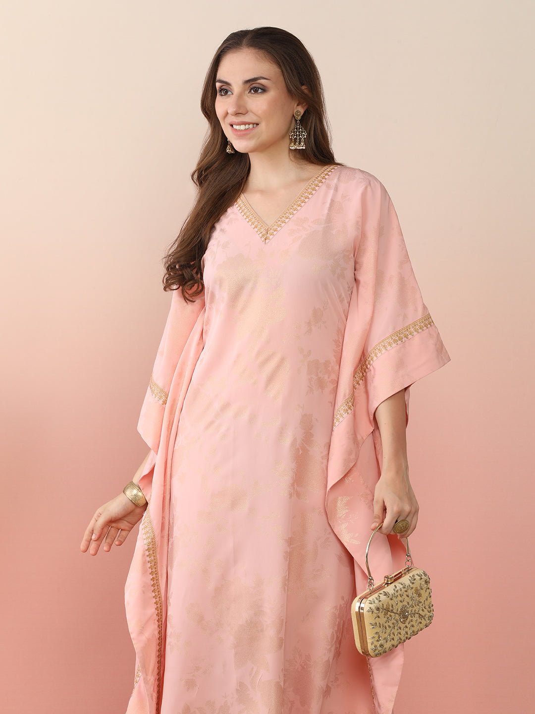 Printed Flared Sleeve Kaftan Kurta - Stylish Kaftan Dresses