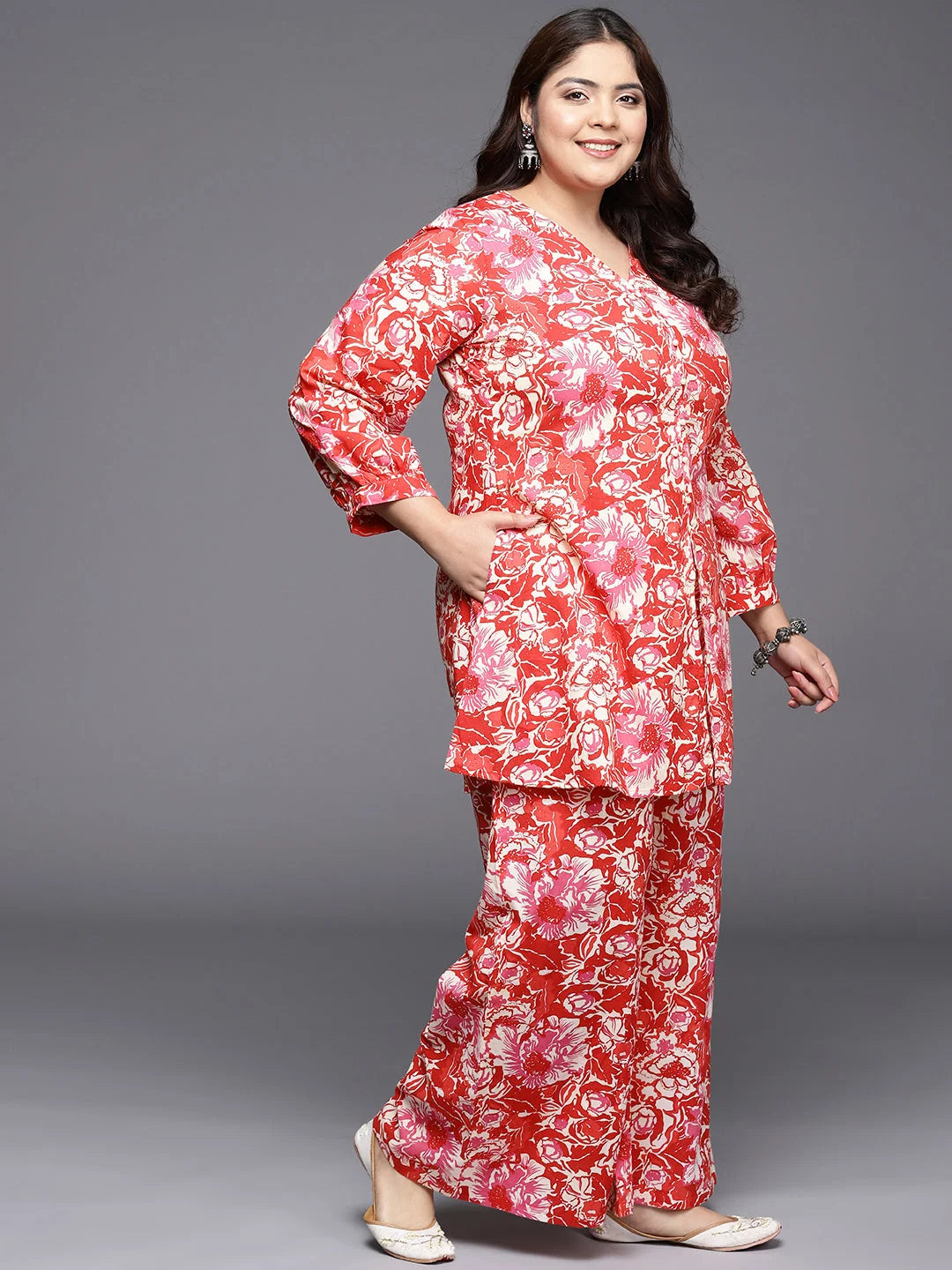 Blue Floral Co Ord Sets Women | Viscose Two Piece Set