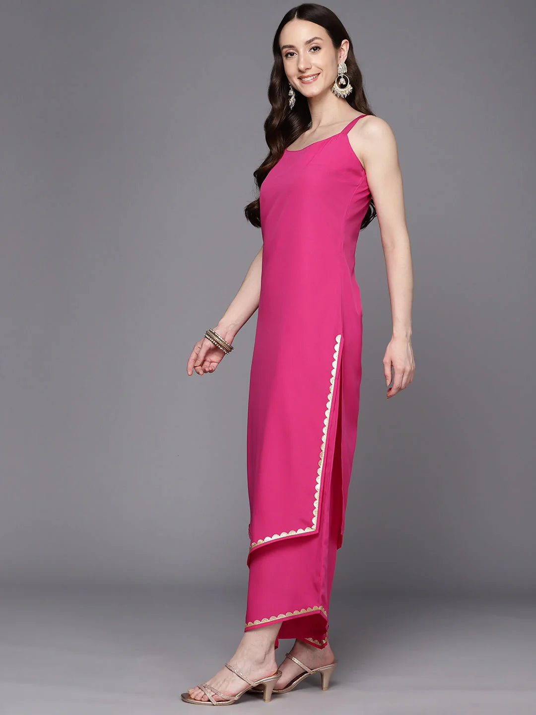 Pink Kurta Palazzo Set with Dupatta | Women's Palazzo Pants Set