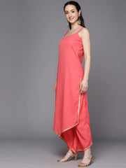 Coral Gotta Patti Kurta with Palazzos & With Dupatta-AHKUDUPZ-COMBO-711
