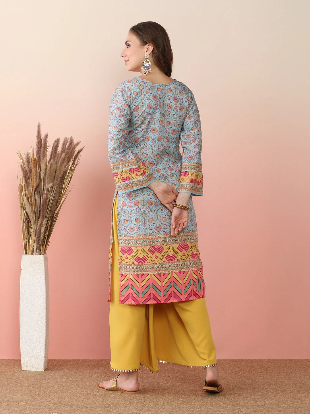 Elegant Women's Kurta and Palazzo Set with Dupatta