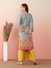Women Ethnic Motifs Printed Regular Gotta Patti Kurta with Palazzos & With Dupatta-AHKUPZ-COMBO-974