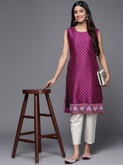 Purple Ethnic Print Tunic-AHTUPSGP-8109