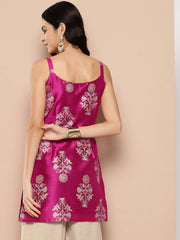 Pink & Gold Printed Shoulder Straps Tunic-AHTUPSGP-8165-ICH