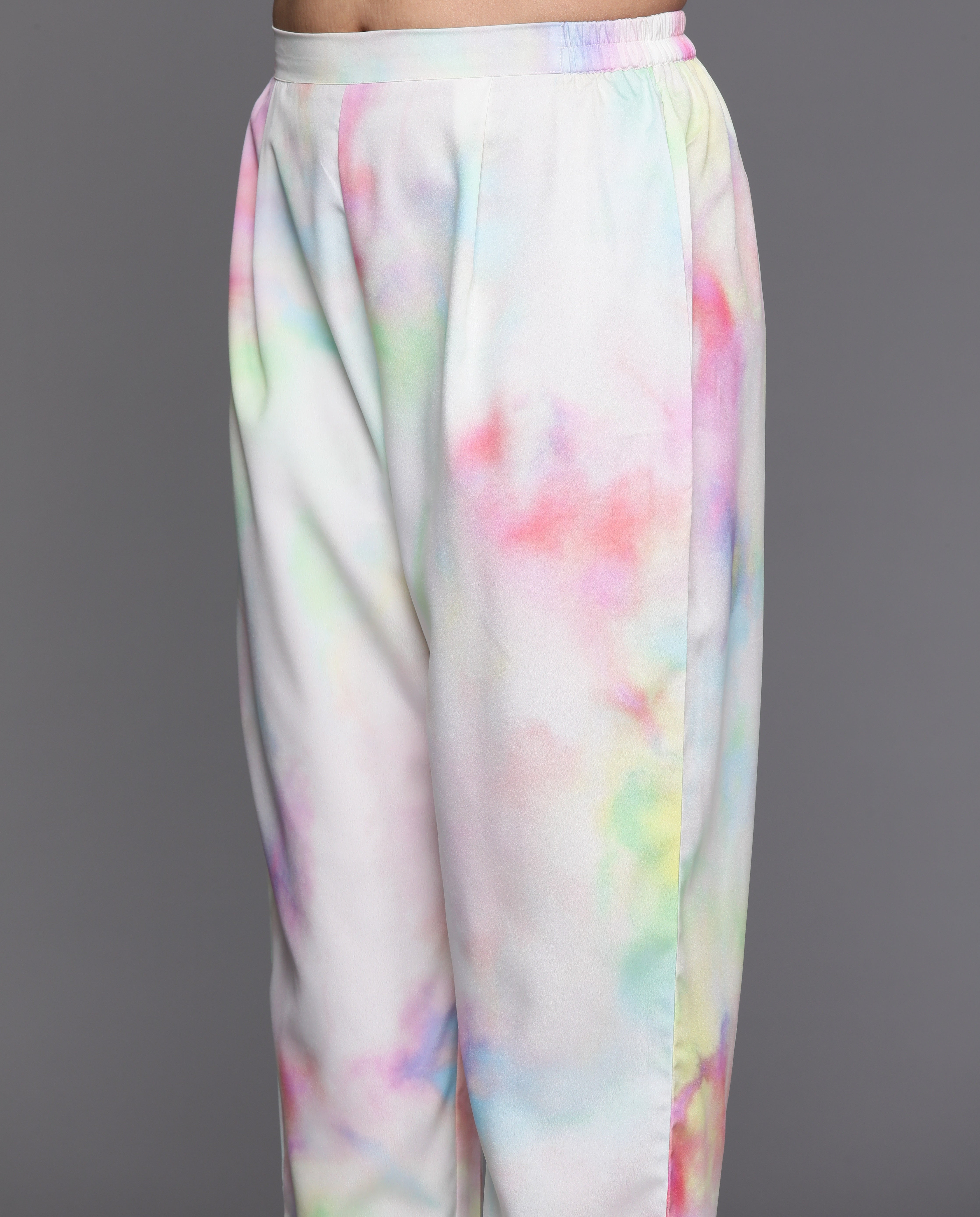 Trendy Tie and Dye Crepe Kurta Palazzo Set - Stylish Comfort