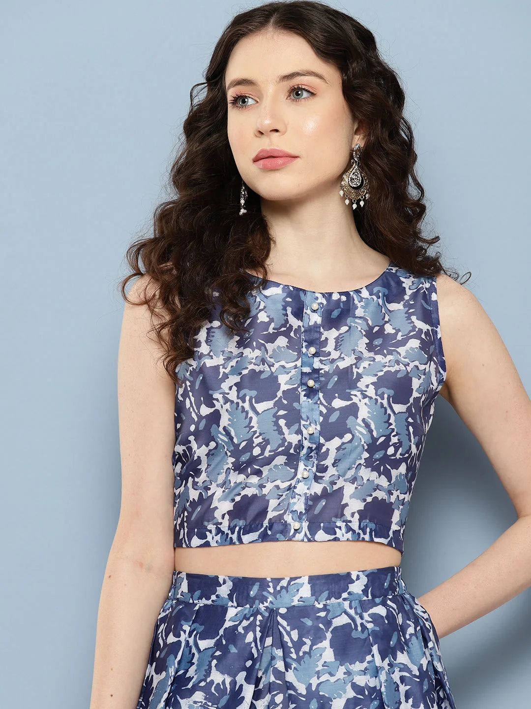 Navy Blue Ethnic Co Ord Sets for Women - Printed Two Piece