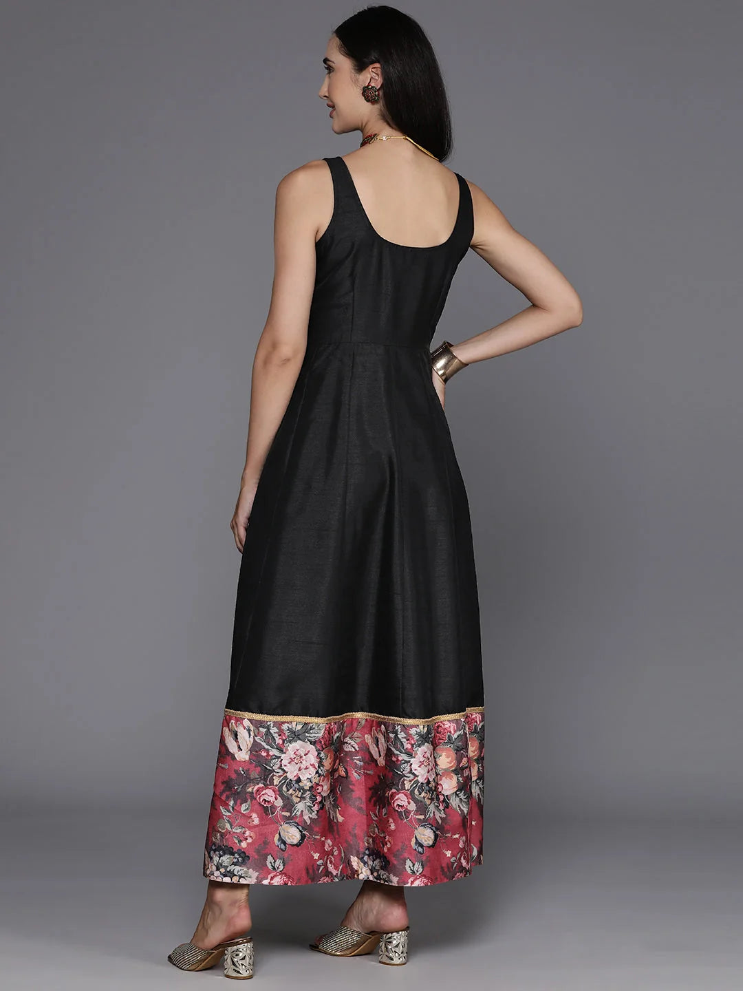 Black Floral Maxi Dress | Indian Dresses Online